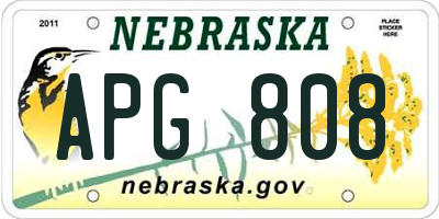 NE license plate APG808