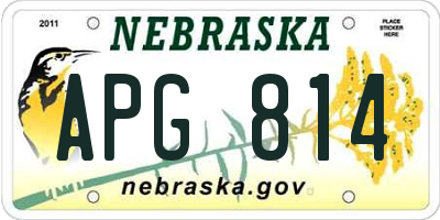 NE license plate APG814