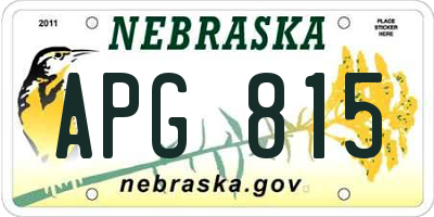 NE license plate APG815