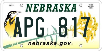 NE license plate APG817
