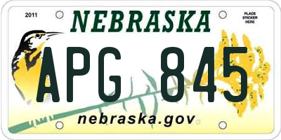 NE license plate APG845