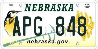NE license plate APG848