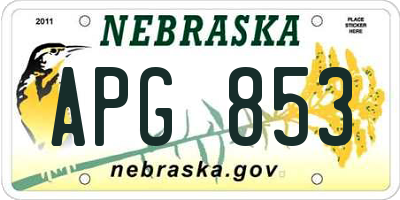 NE license plate APG853