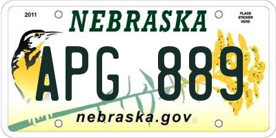 NE license plate APG889