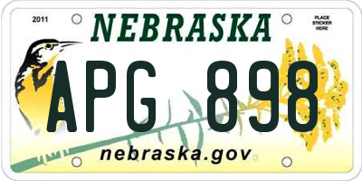 NE license plate APG898