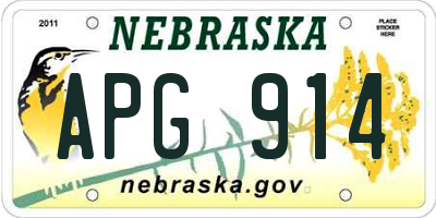 NE license plate APG914