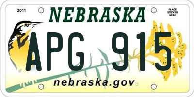 NE license plate APG915