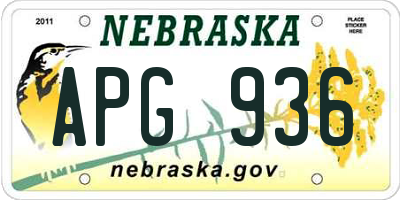NE license plate APG936