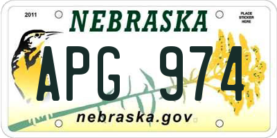 NE license plate APG974