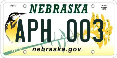 NE license plate APH003