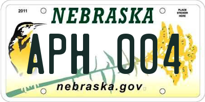 NE license plate APH004