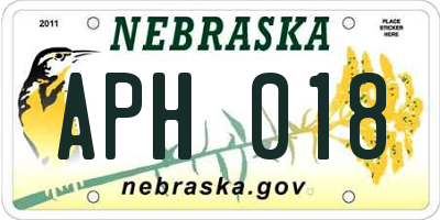 NE license plate APH018