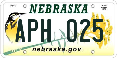 NE license plate APH025