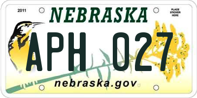 NE license plate APH027