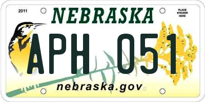 NE license plate APH051
