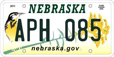 NE license plate APH085