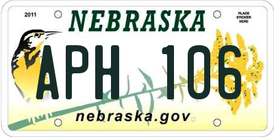 NE license plate APH106