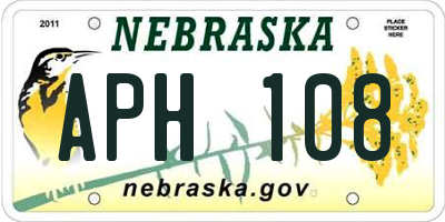 NE license plate APH108