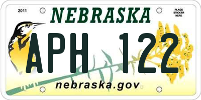NE license plate APH122