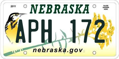 NE license plate APH172