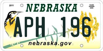 NE license plate APH196