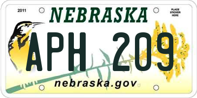 NE license plate APH209