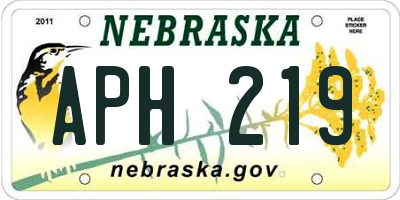 NE license plate APH219