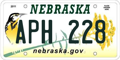 NE license plate APH228