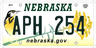 NE license plate APH254