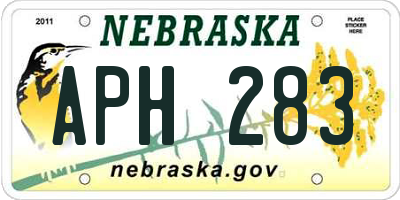 NE license plate APH283