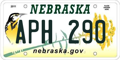 NE license plate APH290