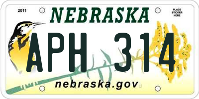 NE license plate APH314