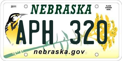 NE license plate APH320