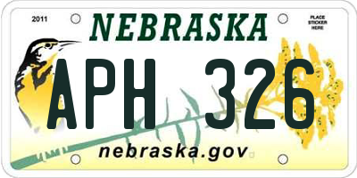 NE license plate APH326
