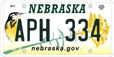 NE license plate APH334