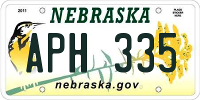 NE license plate APH335