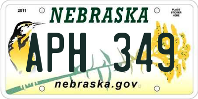 NE license plate APH349
