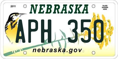 NE license plate APH350