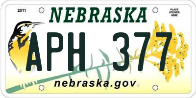 NE license plate APH377