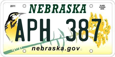 NE license plate APH387
