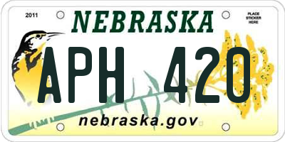 NE license plate APH420