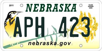 NE license plate APH423