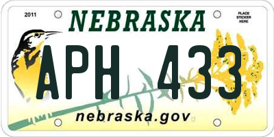NE license plate APH433