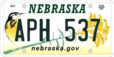 NE license plate APH537