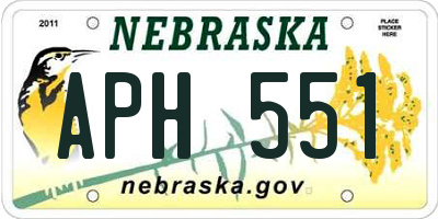 NE license plate APH551