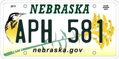 NE license plate APH581