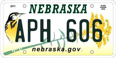 NE license plate APH606
