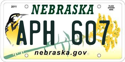 NE license plate APH607
