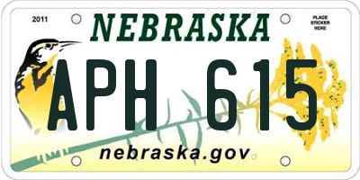NE license plate APH615