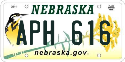 NE license plate APH616